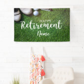 ゴルフボールがグリーンでゴルフを楽しめる退職 横断幕 (インサイチュ)