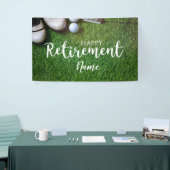 ゴルフボールがグリーンでゴルフを楽しめる退職 横断幕 (トレードショー)