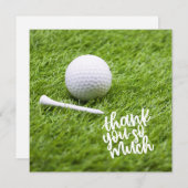 ゴルフボールがグリーンにサンキューカードされたゴルフ場 サンキューカード (正面/裏面)