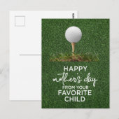ゴルフボールがグリーンに Happy Mother's Day  ゴルフママへ ポストカード (正面/裏面)
