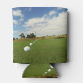 ゴルフボールが旗の上に並んでいた 缶クーラー (裏面)