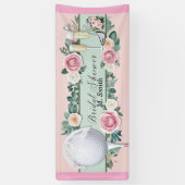 ゴルフボールでゴルファーの花嫁のためのゴルフ ブライダルシャワー 横断幕 (縦)