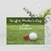 ゴルフボールで母の日にゴルフティーを打つ 招待状 (スタンド正面)
