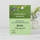 ゴルフボールとのゴルフのブライダルシャワー招待 招待状 (スタンド正面)