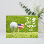 ゴルフボールとアメリカ国旗 サンキューカード (スタンド正面)