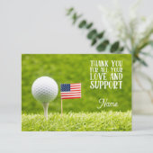 ゴルフボールとアメリカ国旗 サンキューカード (スタンド正面)