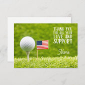 ゴルフボールとアメリカ国旗 サンキューカード (正面/裏面)
