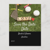 ゴルフボールとカラフルティーとアイロン日付を保存 ポストカード (正面)