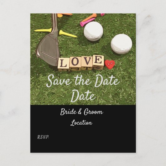 ゴルフボールとカラフルティーとアイロン日付を保存 ポストカード (正面)