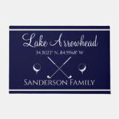 ゴルフボールとクラブゴルファーの装飾 ドアマット (正面)