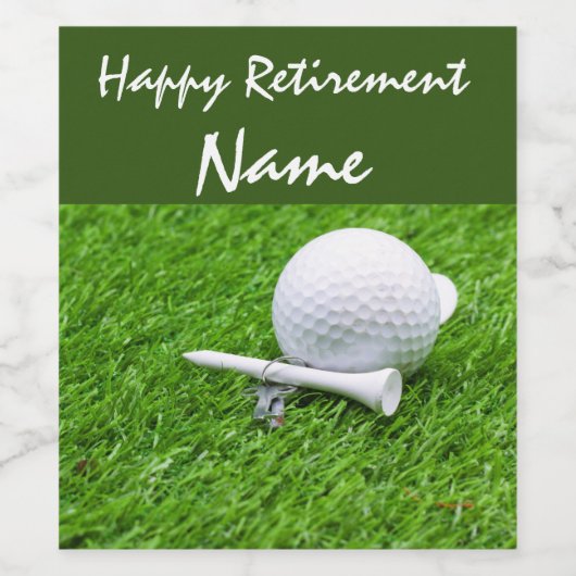 ゴルフボールとグリーンのティーを使用したゴルフの引退 ワインラベル (シングルラベル)