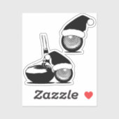 ゴルフボールとゴルフクラブのクリスマス シール (シート)