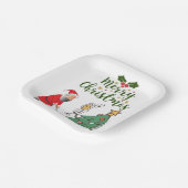 ゴルフボールとサンタクロースMerry Christmas golf ペーパープレート (傾斜あり)