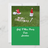 ゴルフボールとサンタハットを使用したゴルフクリスマスパーティー 招待状 (正面)