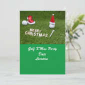 ゴルフボールとサンタハットを使用したゴルフクリスマスパーティー 招待状 (スタンド正面)