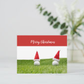 ゴルフボールとサンタハットを使用したゴルフクリスマス シーズンポストカード (スタンド正面)