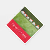 ゴルフボールとサンタハット付きゴルフクリスマスナプキン スタンダードランチョンナプキン (角)