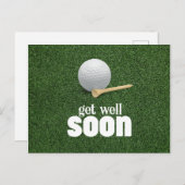 ゴルフボールとティーすぐに緑の草の上で取得 ポストカード (正面/裏面)