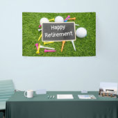 ゴルフボールとティーでゴルフを楽しく引退 横断幕 (トレードショー)