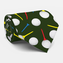 ゴルフボールとティーのパターン ゴルファー ネクタイ
