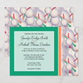 ゴルフボールとティーのパターン 招待状 (正面/裏面)