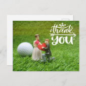 ゴルフボールとティーは緑の草の上結婚にある ポストカード (正面/裏面)