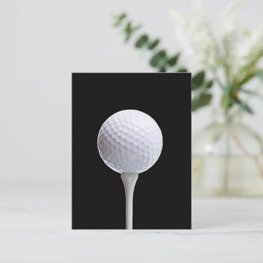 ゴルフボールとティーオンブラックカスタマイズ- ポストカード (スタンド正面)