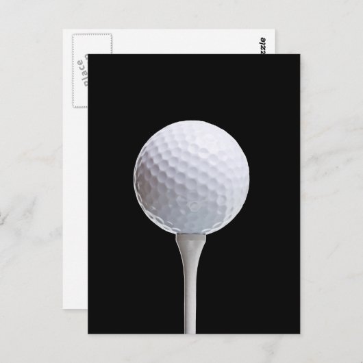 ゴルフボールとティーオンブラックカスタマイズ- ポストカード (正面/裏面)