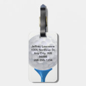 ゴルフボールとティーデザインラゲッジタグ ラゲッジタグ (裏面縦)