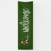 ゴルフボールとティーバナー付きゴルフへようこそ 横断幕 (縦)