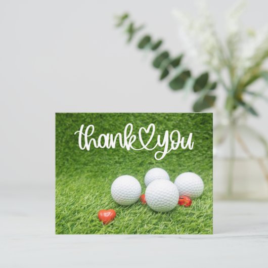ゴルフボールとハートの愛とゴルフサンキューカード (スタンド正面)