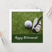 ゴルフボールとパターでゴルフを楽しく引退 カード (正面/裏面インサイチュ)