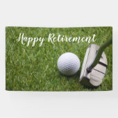 ゴルフボールとパターとのゴルフの幸せな退職 横断幕 (横)