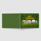 ゴルフボールとビールをゴルファーに使用したゴルフの引退 ゲストブック (全面)