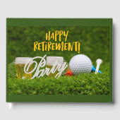 ゴルフボールとビールをゴルファーに使用したゴルフの引退 ゲストブック (正面)