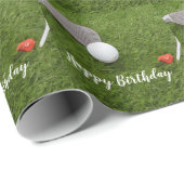 ゴルフボールとラブシェイプを持つゴルフの誕生日 ラッピングペーパー (ロールコーナー)