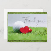 ゴルフボールと愛を持つゴルファーのためのサンキューカード ポストカード (正面/裏面)