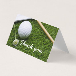 ゴルフボールと花ありがとう折りカード