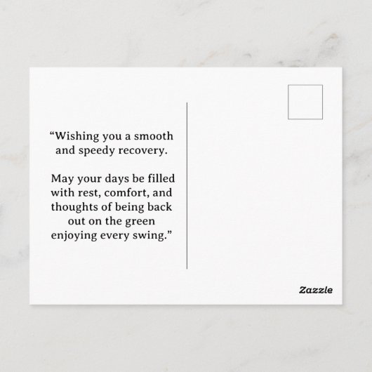 ゴルフボールと花でゴルフの回復を応援しよう ポストカード (裏面)