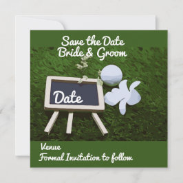ゴルフボールと花のゴルフSave the Date
