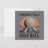 ゴルフボールと間違えた 面白いゴルフ愛好家 招待状 (正面/裏面)