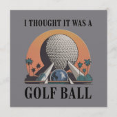 ゴルフボールと間違えた 面白いゴルフ愛好家 招待状 (正面)