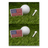 ゴルフボールとT型緑の旗 テーブルナンバー (裏面)