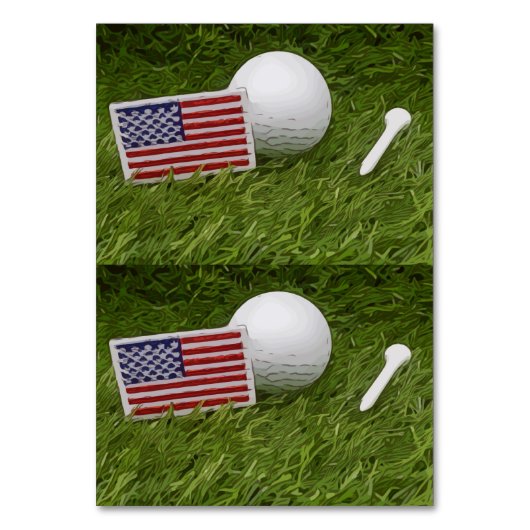 ゴルフボールとT型緑の旗 テーブルナンバー (裏面)