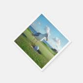 ゴルフボールのカモメ スタンダードカクテルナプキン (角)