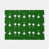 ゴルフボールのパターンが緑に ドアマット (正面)
