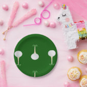 ゴルフボールのパターンが緑に ペーパープレート (パーティー)