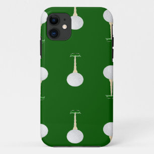 ゴルフボールのパターンが緑に iPhone 11 ケース