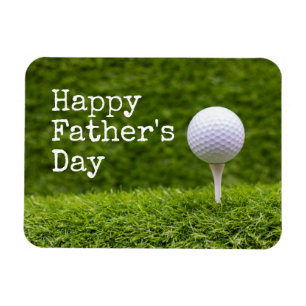 ゴルフボールはグリーンHappy Father's day Cのティー上にある マグネット