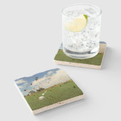 ゴルフボールは旗を並べた。 ストーンコースター (横)